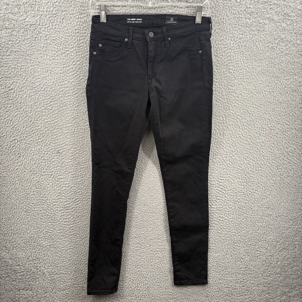 AG Adriano Goldschmied Jeans Womens 26R Black Abbey Ankle Mid Rise Super Skinny